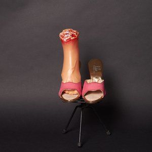 1950s Pink Suede Boomerang Heels Shoes
